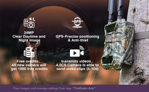 Caméra de <span class=keywords><strong>chasse</strong></span> 4G 24MP ultra-claire vision jour/nuit avec suivi GPS, alarme et étanchéité IP66, fonctionnement via application smartphone - Product Image 4