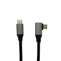 Câble de données USB 3.1 Type-C double connecteur à 90 degrés, 16 cœurs, 1 m, revêtement TPE, blindage tressé, fonction de charge rapide PD intégrée