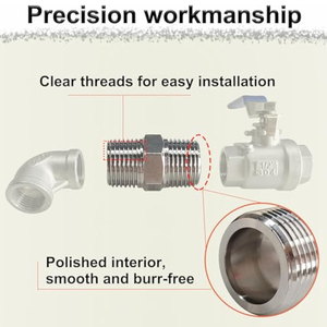 304 thép không gỉ 1/2 "<span class=keywords><strong>NPT</strong></span> nam phụ kiện đường ống bằng ren nối Hex núm vú Adapter - Product Image 3