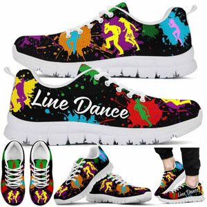 Mode personnalisé danseur motif aquarelle battement de coeur baskets pour les amoureux de la danse respirant maille antidérapant léger chaussures de sport - Product Image 2