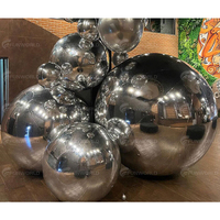 Boule de miroir en PVC pour décor de fête de mariage de Noël-argent grandes boules brillantes miroir réfléchissant gonflable ballons sphère