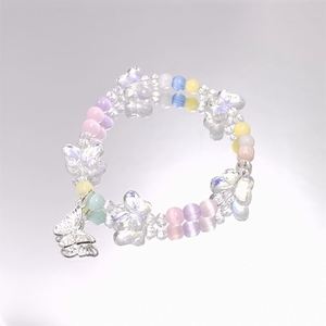 Trendy Fantasy Popcorn Cracked <b>Crystal</b> Beads <b>Bracelet</b> Butterfly Charm Gradient Color Women Friendship <b>Bracelets</b> Jewelry Gift - Product Image 6