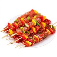 Brochettes de barbecue en bambou naturel de qualité alimentaire, pointues, biodégradables, portables, pour grillades au charbon de bois, fabriquées en Chine