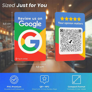 Carte NFC de haute qualité pour avis Google, avec fonction de lecture par téléphone et QR code, pour entreprises, évaluation 5 étoiles, en PVC, pour hôtels, restaurants, commerces de détail - Product Image 4