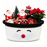 Panier de rangement carré en corde de coton fait main, style moderne et minimaliste, pour bonbons et snacks de Noël, organisateur de jouets pour enfants, décoration intérieure