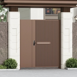 Luxuriöse automatische Home Front Yard Haupt grau Farbe Einfache moderne Eingang Aluminium House Gate - Product Image 2