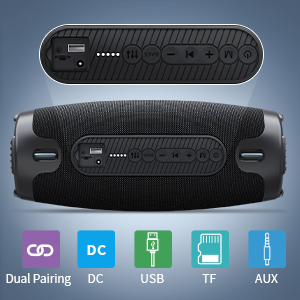 Loa <span class=keywords><strong>Bluetooth</strong></span> 80W chống nước IPX6, dùng ngoài trời, sân khấu, ghép nối TWS, đèn RGB, hỗ trợ thẻ TF/AUX, model M8 - Product Image 5