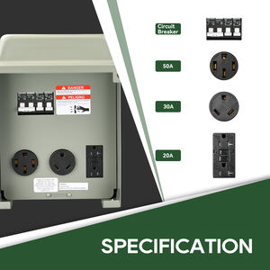 Panneau de prise de courant 20 30 50Amp RV avec disjoncteur <span class=keywords><strong>pour</strong></span> parcs rv chantiers de construction camping-cars caravanes ETL/CETL - Product Image 2