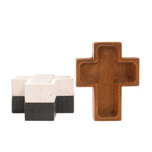 Kruis Vorm Houten Deegkom Handgemaakte Kruis Houten Kom Houten Deegkom Voor Het Maken Van Kaars - Product Image 2