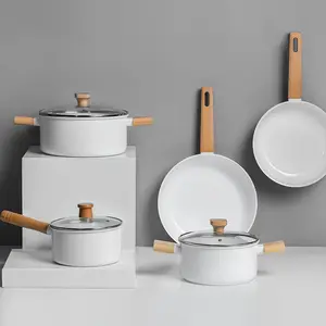 Đồ dùng nhà bếp nấu ăn chậu và PAN Set Cookware sets gốm không dính Hợp kim nhôm