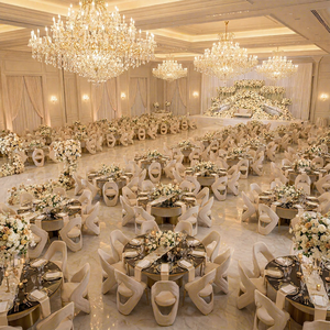 Juego de Mesa y Sillas para Banquetes y Eventos Grandes, Fabricado en Foshan, China, con Estructura de Acero Inoxidable y Cubierta de Vidrio, Ideal para Vestíbulos de Hoteles - Product Image 2