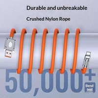 Kabel Data Type-C Tebal 120W Super Fast Charging Transfer Data 6A Pengisian Cepat Kompatibel untuk Ponsel