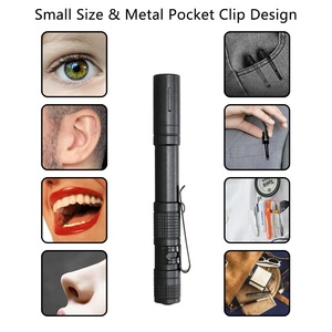 Mini <span class=keywords><strong>lampe</strong></span> torche médicale en alliage d'aluminium, portable, porte-stylo, petite <span class=keywords><strong>lampe</strong></span> électrique jaune, lumière blanche double, <span class=keywords><strong>lampe</strong></span> stylo - Product Image 4