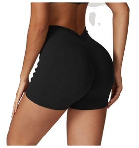 Logo personnalisé taille haute Scrunch fesses Yoga Legging court femmes course à pied Gym Sport porter poches Shorts dames Fitness Yoga Shorts - Product Image 4