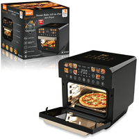 RAF R.5151 Horno de Vapor y Freidora de Aire Todo en Uno 12L 1500W + 700W con Circulación de Aire 360°, Fácil de Limpiar, Horno de Vapor y Freidora de Aire Negro para el Hogar