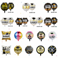 Balon Foil Helium Bulat Ramah Lingkungan Ukuran 18 Inci untuk Dekorasi Pesta Wisuda dan Baby Shower Grosir