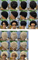 Perruques courtes en gros pour revendeurs de cheveux – Perruque courte Pixie Cut en cheveux vierges Remy, fabriquée à la machine, 100 % cheveux humains pour femmes noires