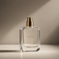 Flacon de parfum en verre de forme unique 30ml 50ml, flacon de parfum plat de luxe 100ml, flacon pulvérisateur vide, flacons de parfum sous pression