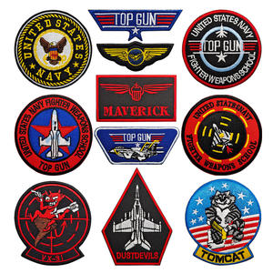 Parches Bordados con Lentejuelas de Alta Calidad, Resistentes a la Decoloración, con Gancho y Bucle, de Tela Ecológica de Lona y Resina, con Diseño de Avión de Combate Top Gun - Product Image 4