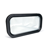 Fenêtre de vue à double vitrage avec cadre ABS pour porte industrielle, porte de garage, fenêtre d'observation à coins arrondis, taille personnalisée, étanche
