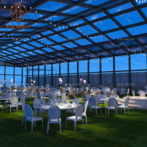 Muebles de Boda para Hotel de Lujo, Juego de Mesas y Sillas Plegables Redondas de Plástico Blanco para Banquetes, Bodas y Eventos al Aire Libre - Product Image 4