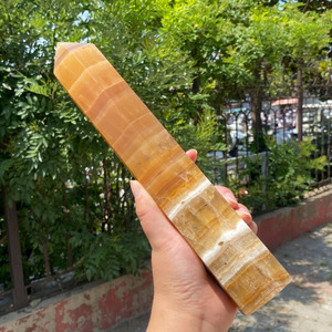 หอแคลไซต์สีเหลืองจุดคริสตัลขัดเงาสำหรับการตกแต่ง - Product Image 3