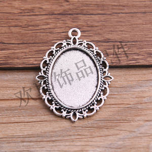 타원형 펜던트 베이스 세팅 유리 카보숑 카메오 DIY 쥬얼리 제작용 펜던트 블랭크 트레이 베젤 - Product Image 4