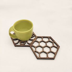 Wholesale Farmhouse <b>Bee</b> Honeycomb Wooden Craft Multi-use Coaster & Hanging Decor for Home Hotel Bar Office Table Decoration <b>Gift</b> - Product Image 1