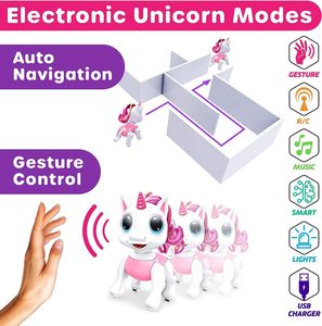 <span class=keywords><strong>Jouet</strong></span> robotique électrique pour animaux de compagnie Dwi Dowellin en forme de <span class=keywords><strong>licorne</strong></span> avec gestes interactifs de la main, <span class=keywords><strong>robot</strong></span> télécommandé avec son et lumière - Product Image 5
