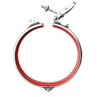Collier de serrage rapide en acier inoxydable avec doublure intérieure en caoutchouc rouge, vis réglable, verrouillage robuste, étanchéité renforcée
