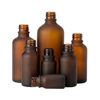 Flacon en verre ambre givré avec pompe à lotion, accessoires cosmétiques, 30/15 ml, 100/50 ml