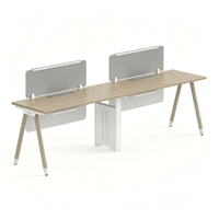 Poste de travail modulaire personnalisé avec logo, bureau avec séparateur, gestion des câbles, armoire de rangement, structure en acier