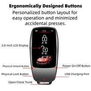 Smartphone-Connected Touchscreen LCD Smart Key Fob Retrofit Kit: Push-to-Start &amp; Keyless Entry Upgrade for Digital Car Key - Product Image 4