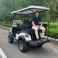 Voiturette de golf électrique chinoise HUANLI 48V à 4 places, personnalisée, en acier, avec moteur AC 5KW, vitesse maximale de 30 km/h, batterie au plomb-acide, autonomie de 70-90 km