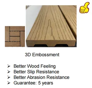 Anti-Uv Durable Easy Installation Plastic Teak Durable Wood Decking Poly Wpc Floor