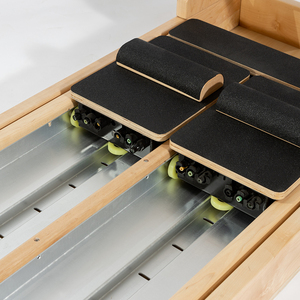 Appareil <span class=keywords><strong>de</strong></span> Pilates professionnel pour l'alignement du tronc, Reformer à double rail en bois avec échelle coulissante bidirectionnelle - Product Image 4