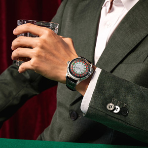Original design gambling mechanical watch high-end business men's watch fully diamond-encrusted exquisite <b>wristwatch</b> gamblin - Product Image 5