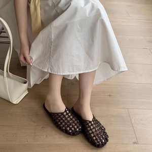 Mules d'été respirantes en paille tressée à bout ouvert pour femme, idéales pour l'extérieur - Product Image 3