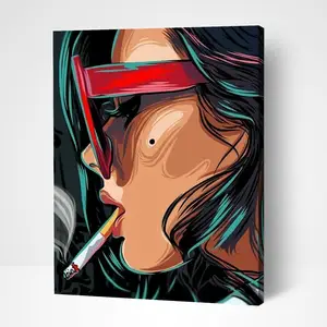 التدخين امرأة البوب الفن دهان داي بواسطة أرقام هاندبينتيد النفط اللوحة ديكور جدران المنزل الفني الطلاء بواسطة أرقام 40x50cm
