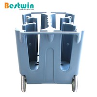 Chariot de rangement pour vaisselle en plastique pour restaurant et hôtel, porte-assiettes réglable