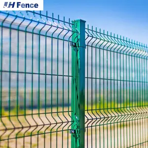 铝安全围栏中国供应商3D焊接弧形面板围栏50 X 200毫米网眼尺寸框架焊接围栏