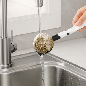 Kitchen Cleaning Dish Brush <b>Long</b> <b>Handled</b> Copper Wire Cleaning Dish <b>Sponges</b> <b>Long</b> <b>Handled</b> Copper Wire Pot Brush - Product Image 1