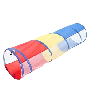 어린이 놀이 터널 텐트, 통기성 좋은 메쉬 소재의 실내외용 팝업 크롤 터널 장난감, 아기 또는 반려동물용 - Product Image 1
