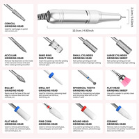 Kit de ponçage et polissage des ongles transfrontalier avec batterie rechargeable - Outils complets en ABS pour l'élimination des peaux mortes et la manucure