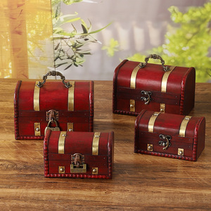 Classic Wooden <b>Storage</b> <b>Box</b> With Lock Large Capacity Home Cabinet Decoration Photography Props Handicrafts - Product Image 2