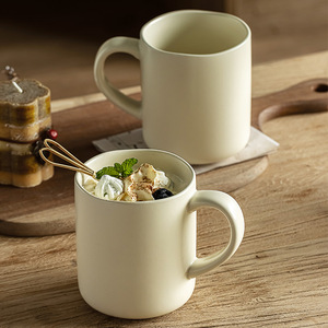 Wholesale Irregular Mouth <b>Ceramic</b> Coffee <b>Cup</b> Matte Beige Mugs Custom Mugs for Laser Engraving - Product Image 3