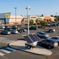 Mobiler Solar-CCTV-Kamera-Anhänger 360° PTZ 3*435W Monokristalline Paneele 10800Wh Leistungskapazität Netzunabhängiges CCTV-System für