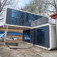 Contenedor Móvil Moderno para Exteriores de 20 pies/40 pies, Oficina Tipo Cabaña Apple con Estructura de Acero Galvanizado para Uso como Cochera