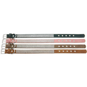 Collar para Perro de Cuero Artificial con Brillantina Rosa Esmerilada Retro, Resistente al Desgaste, con Diamantes de Imitación para Perros Pequeños - Product Image 4