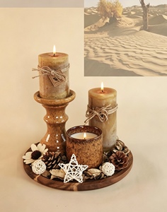 Wunderschönes handgemachtes Diwali-Kerzenset aus Paraffinwachs mit frischem Duft von Wildminze, Eukalyptus, Kamille, Lavendel, Leinen und Kiefer - Product Image 5